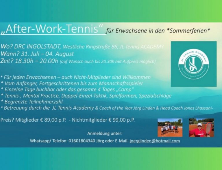 „After-Work-Tennis“ für Erwachsene!