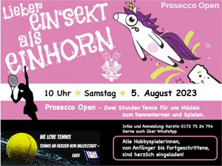 Prosecco Tennis am 5. August!